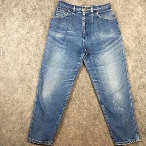 Vintage Lee Jeans Womens 16P 90s High Rise Tapered Mom Broken In Made USA Cotton
